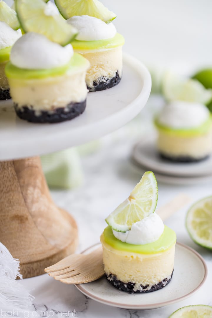 Creamy cheesecake spiked with lime and topped with a tart, buttery lime curd. The crunchy chocolate cookie crust is a great contrast!