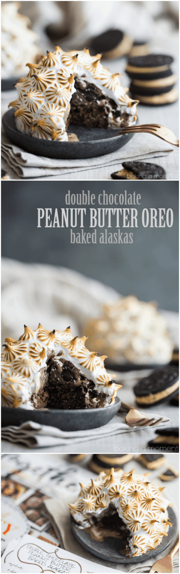 Double Chocolate Peanut Butter Oreo Baked Alaskas- WHOA! So many incredible flavors and textures going on here. Perfect for when you really want to impress. #BHGParty