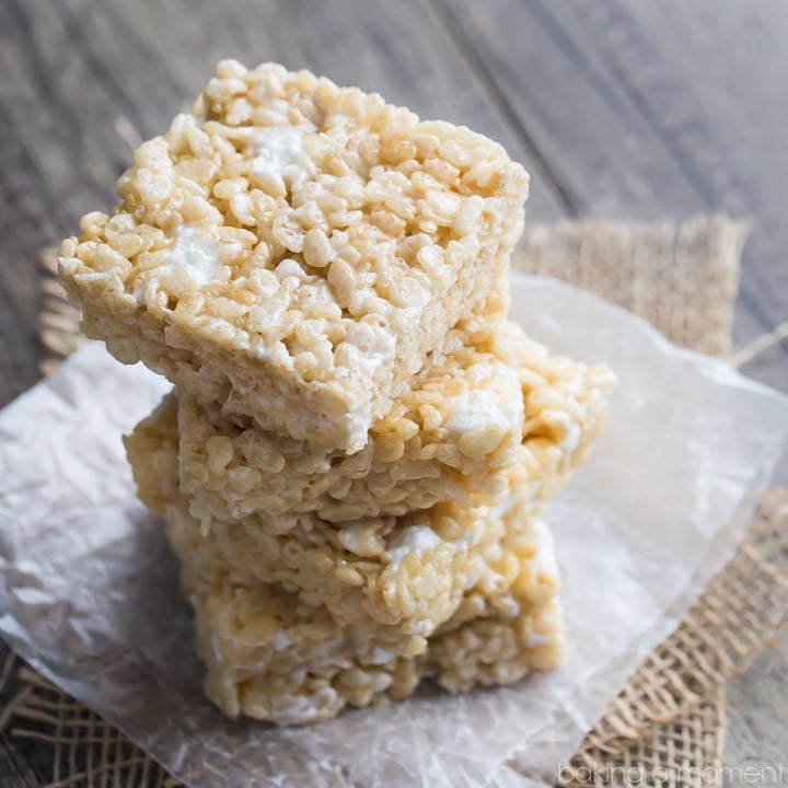 Simply Perfect Rice Krispie Treats- these are EXTRA gooey and EXTRA buttery! They took me straight back to my childhood! 