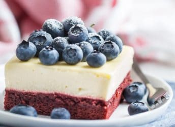 I made these red velvet cheesecake bars for the 4th of July and they were a big hit! The bottom layer had such a great cocoa/buttermilk flavor, and the cheesecake was so creamy!