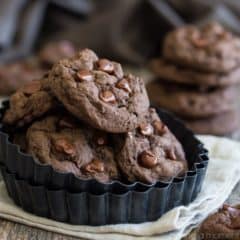 Double Chocolate Chip Cookies- soft and gooey and SO chocolate-y! These will satisfy your craving for sure :)