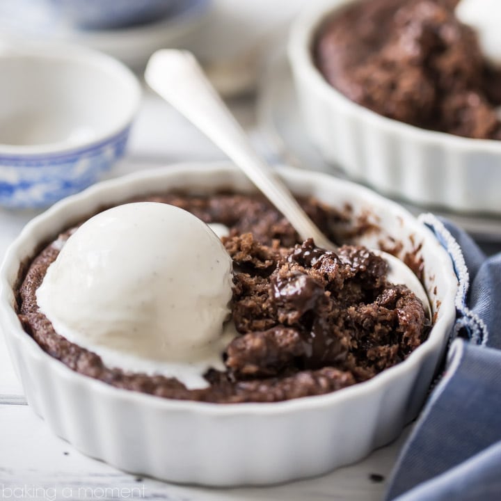 Brownie Pudding Cake- ooey-gooey and sweet, so chocolate-y, with crunchy walnuts in every bite! This is comfort food at its best. 