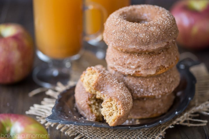 Baked Apple Cider Donuts: off-the-charts apple flavor and a crunchy cinnamon sugar coating. These will give the fried kind a run for their money! 