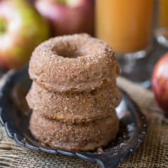Baked Apple Cider Donuts: off-the-charts apple flavor and a crunchy cinnamon sugar coating. These will give the fried kind a run for their money!