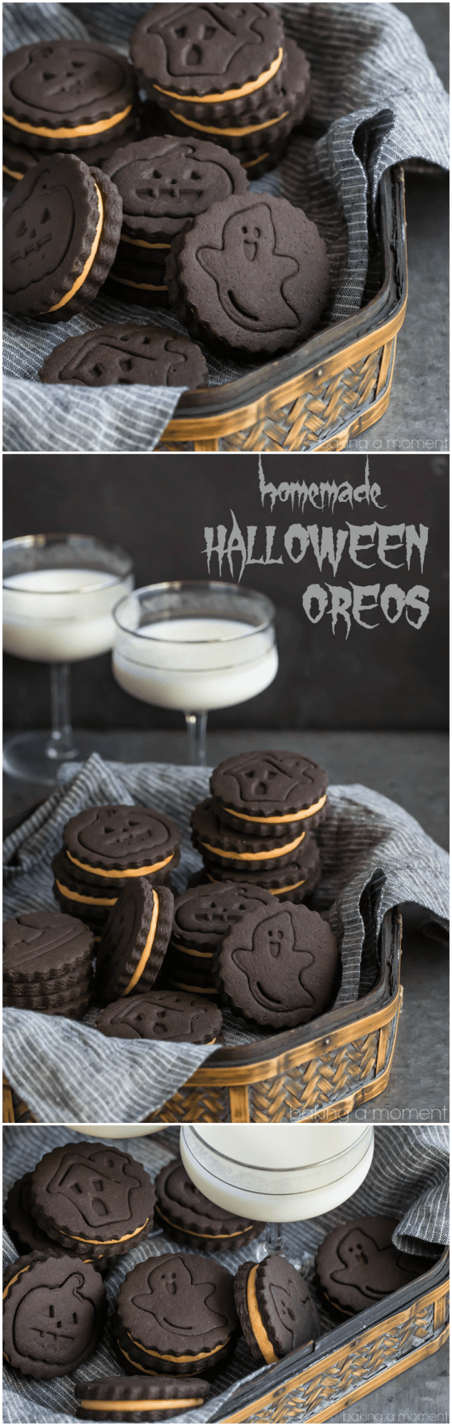 Homemade Halloween Oreos- these taste WAY better than the original and they're so much fun for a Halloween party! 