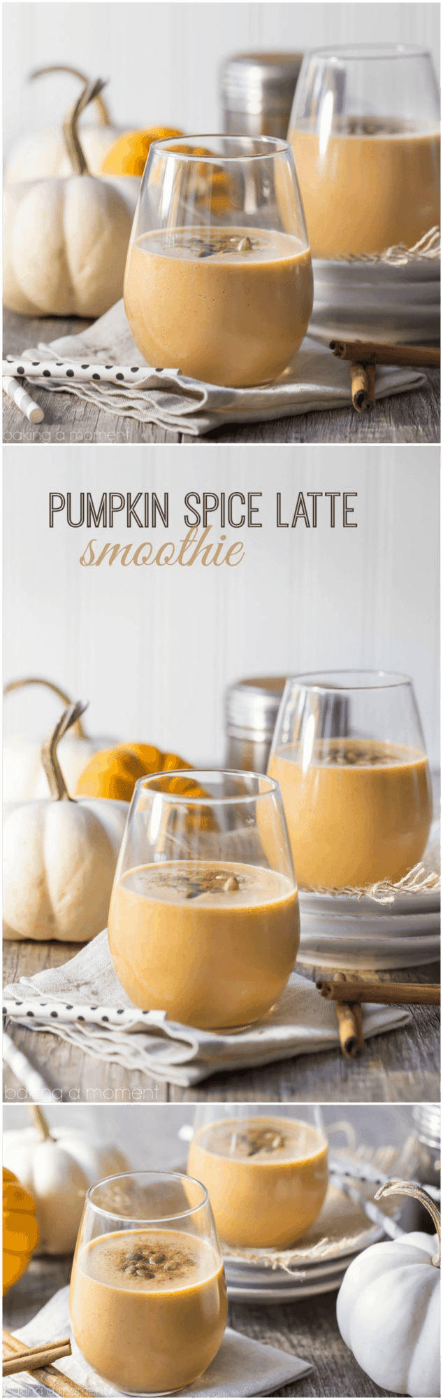 Pumpkin Spice Latte Smoothie- if you like PSL's then you'll LOVE this smoothie! Made with real pumpkin + an espresso kick that'll really jump start your morning! food drinks smoothies