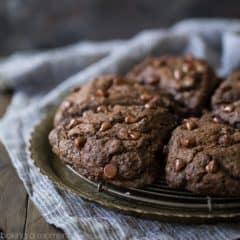 Double Chocolate Scones: what an incredible treat for breakfast or brunch! These whip up in a snap and they're so moist and chocolate-y, with plenty of chocolate chips in every bite!