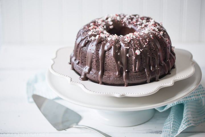 Chocolate Peppermint Bundt Cake: LOVED this cake! So moist and chocolate-y, with lots of cool mint. Perfect treat for the winter holidays! food desserts cake