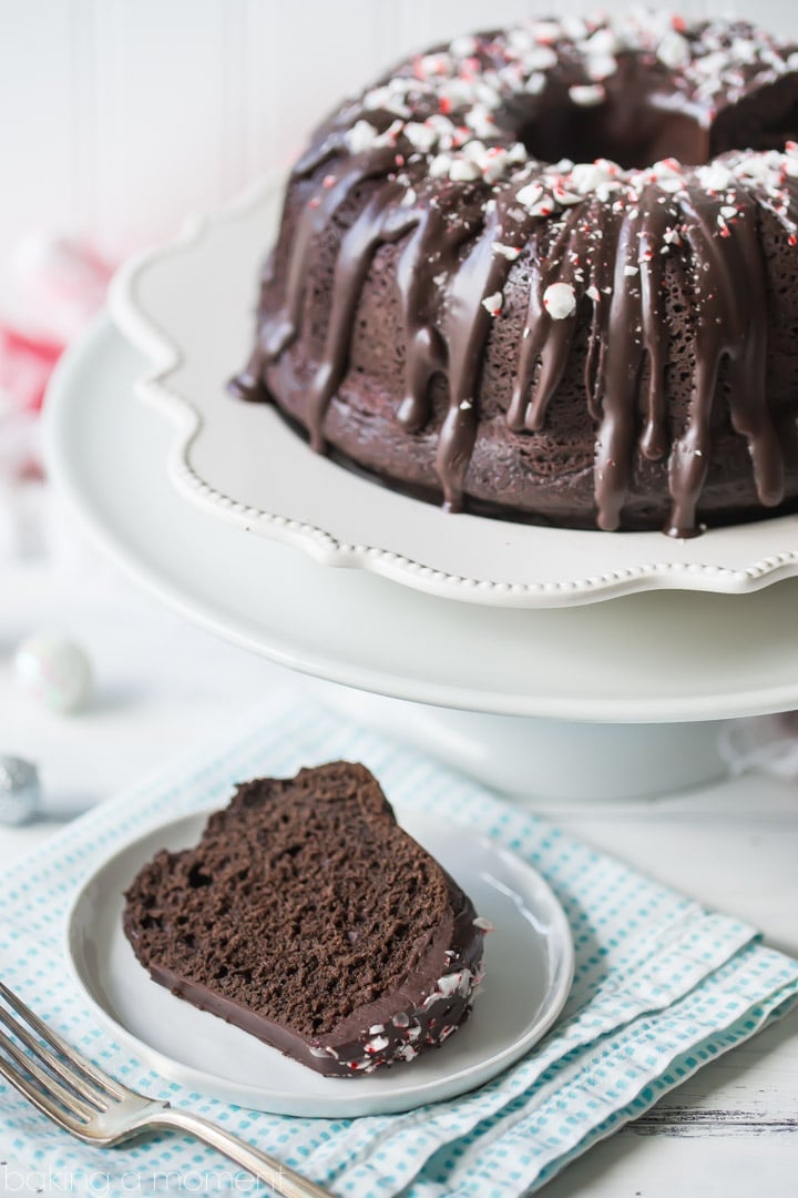 Chocolate Peppermint Bundt Cake: LOVED this cake! So moist and chocolate-y, with lots of cool mint. Perfect treat for the winter holidays! food desserts cake