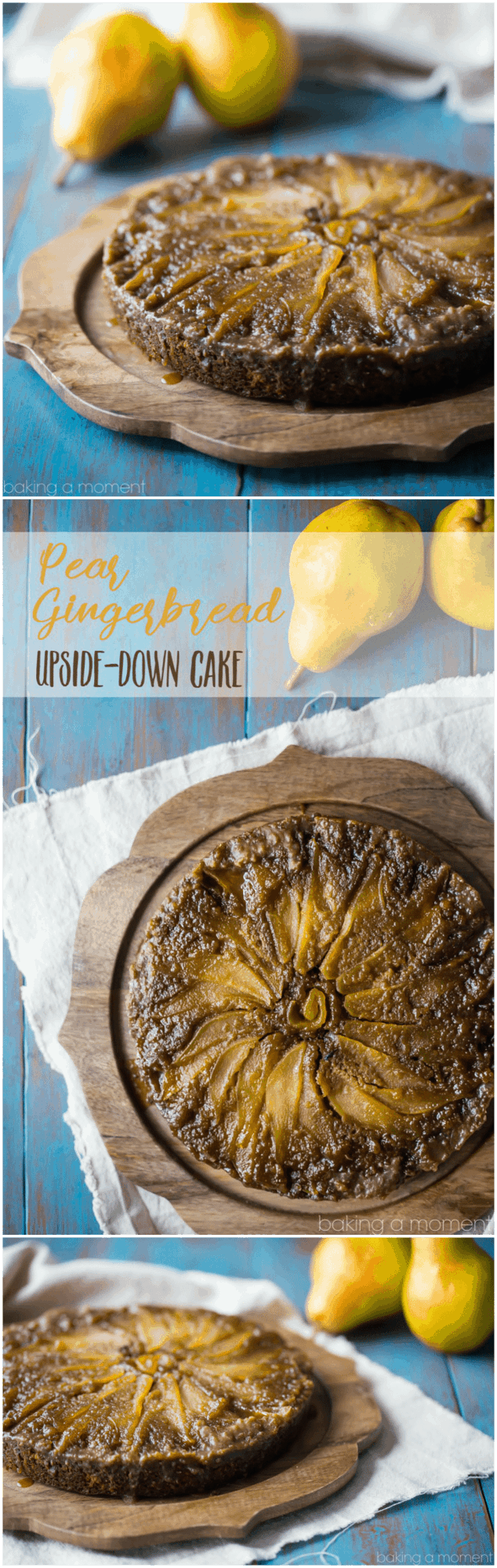 Pear Gingerbread Upside Down Cake- oh my! So many gorgeous flavors going on here. I really loved the way the sweet, brown-sugary pears balanced out the spiciness of the gingerbread. A winner of a winter dessert, for sure! food desserts cake #ad @southernliving