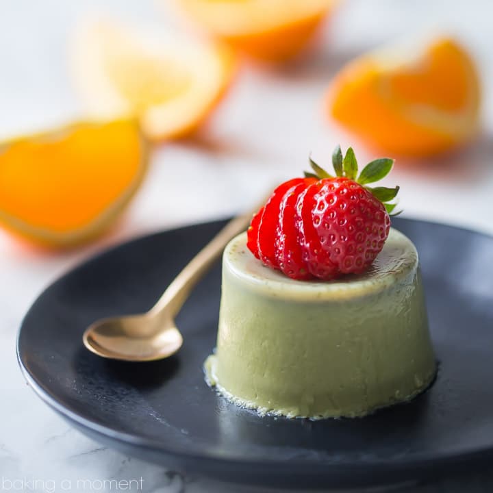 Cool, creamy, and full of earthy green tea flavor- this matcha panna cotta makes such a lovely light dessert! food desserts matcha