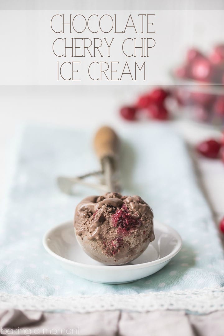 Chocolate Cherry Chip Ice Cream: SO chocolate-y and rich, and I loved the addition of dark sweet cherries and chocolate chunks.  food desserts chocolate