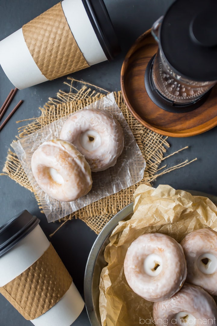Glazed Donuts: Simple, old fashioned, and SO good. These sour cream cake donuts are spiked with nutmeg and a hint of vanilla. food breakfast brunch