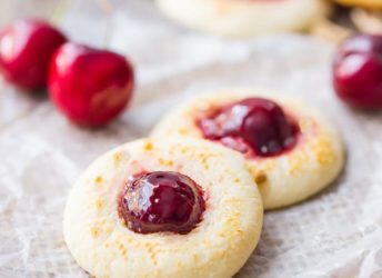 Cherry Cheesecake Thumbprint Cookies: the cream cheese cookie was SO good with the glazed cherry! Loved the little sprinkling of crunchy graham cracker crumbs too. This recipe is definitely a keeper! food desserts cookies