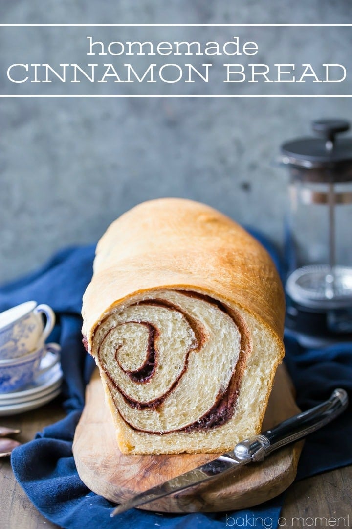 Homemade Cinnamon Bread Recipe: this is the best I've ever tried.  Soft and moist, with a ribbon of cinnamon sugar running all throughout.  Perfect toasted and buttered for breakfast!  food breads cinnamon