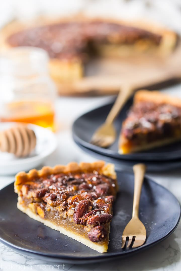 Honey Nut Tart: The sweet, nutty smell of this gooey tart filled my house as it was baking. It was like a warm hug! #honey #nut #tart #fall #dessert