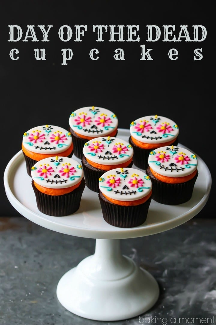 Day of the Dead Cupcakes: so colorful & so much fun for Halloween!  food desserts cupcakes