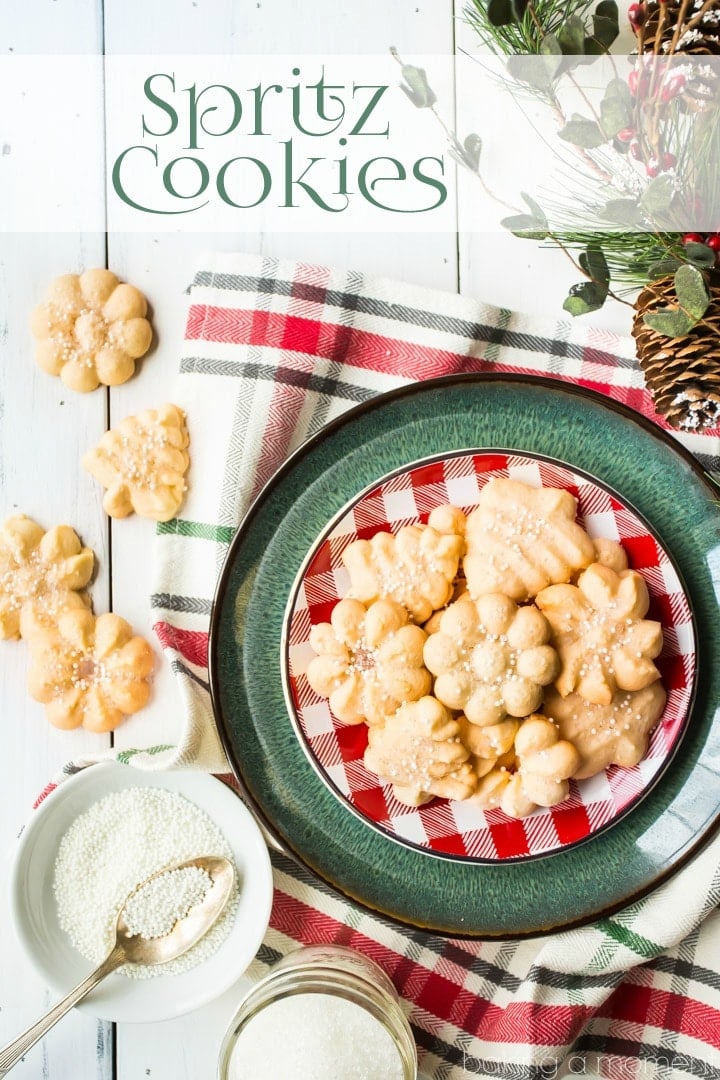 Spritz Cookies: light, crisp, and so buttery!  This was the best recipe I've ever tried, they practically melted in my mouth!  #food #desserts #cookies #spritzcookies #buttercookies #christmas #holiday #baking