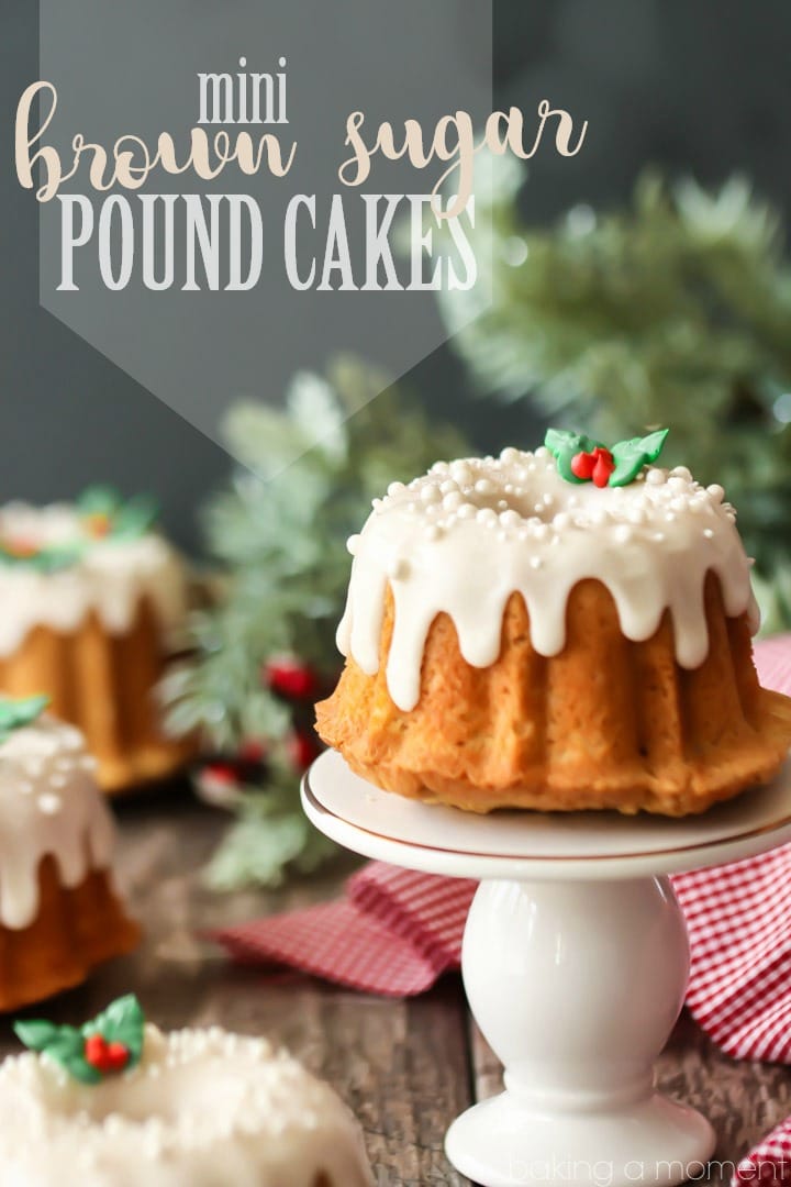 Mini Brown Sugar Pound Cakes: I made these as holiday gifts for my kids' teachers and they were a big hit! LOVED the caramel-y flavor from the brown sugar, and they're so moist and buttery! SPONSORED BY DOMINO @realdominosugar #food #desserts #cake #brownsugar #poundcake #bundt #minibundt #baking #recipes