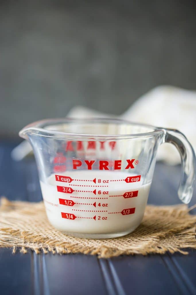 How to measure liquid ingredients in a measuring cup.