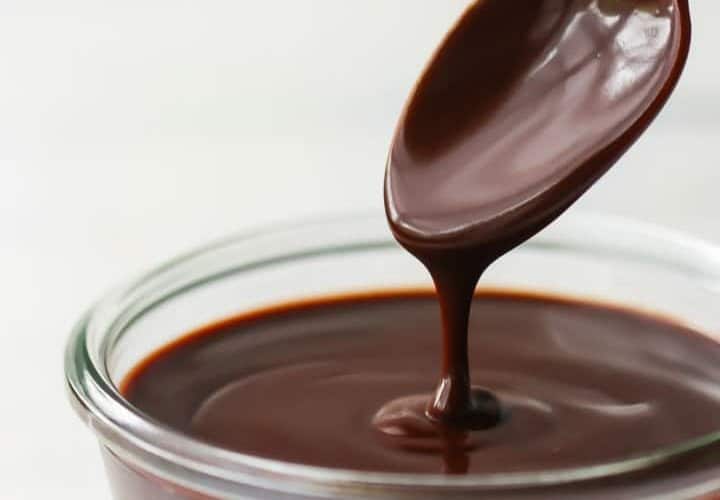 Rich, shiny chocolate glaze for drizzling over cakes or topping donuts.