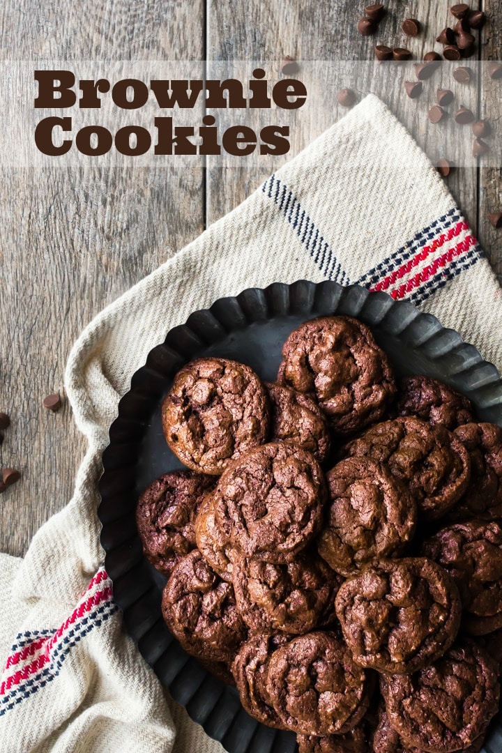 Homemade chocolate brownie cookie recipe with chocolate chips