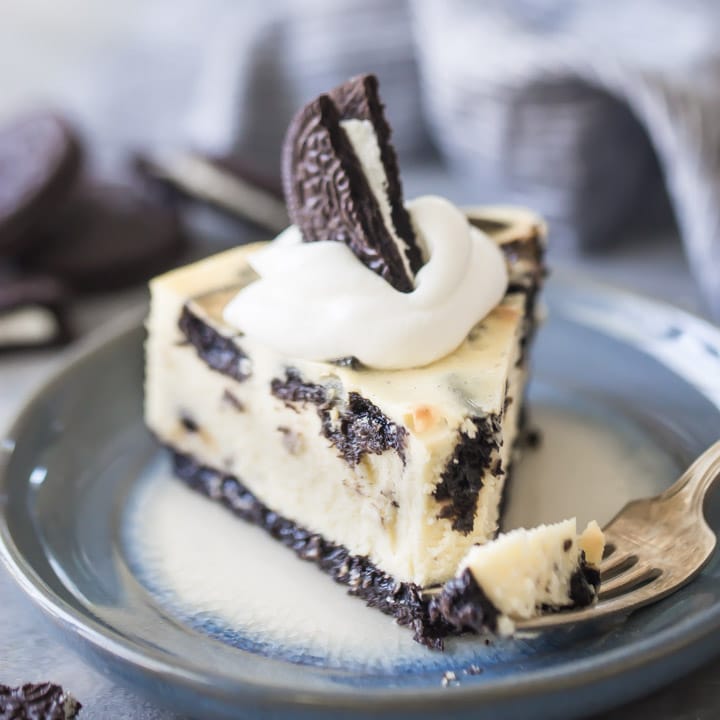 Oreo Cheesecake: so creamy, & loaded with cookies! -Baking a Moment