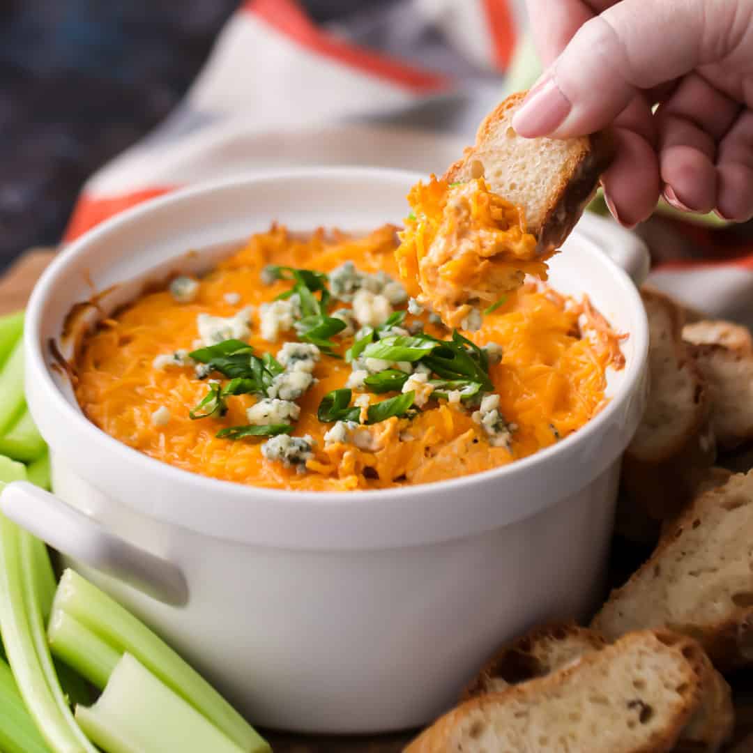 Buffalo Chicken Dip the best party app  Baking a Moment