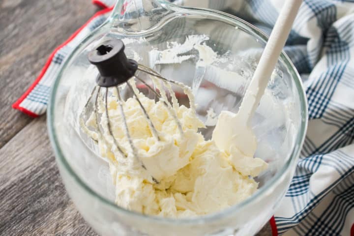 Cream cheese and powdered sugar whipped together until smooth.