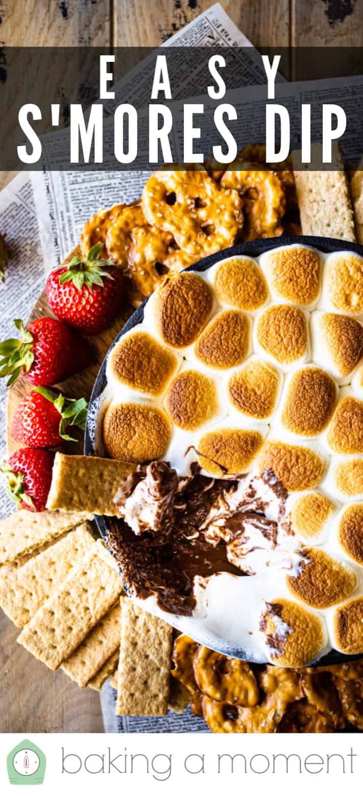 Microwave s'mores dip with graham crackers.