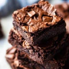 stack of chocolate brownies