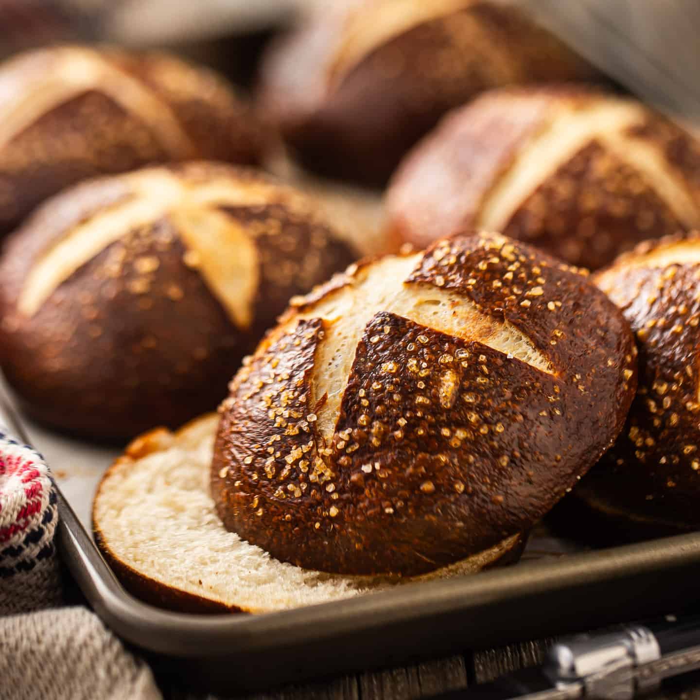 Traditional Pretzel Buns for Burgers and More