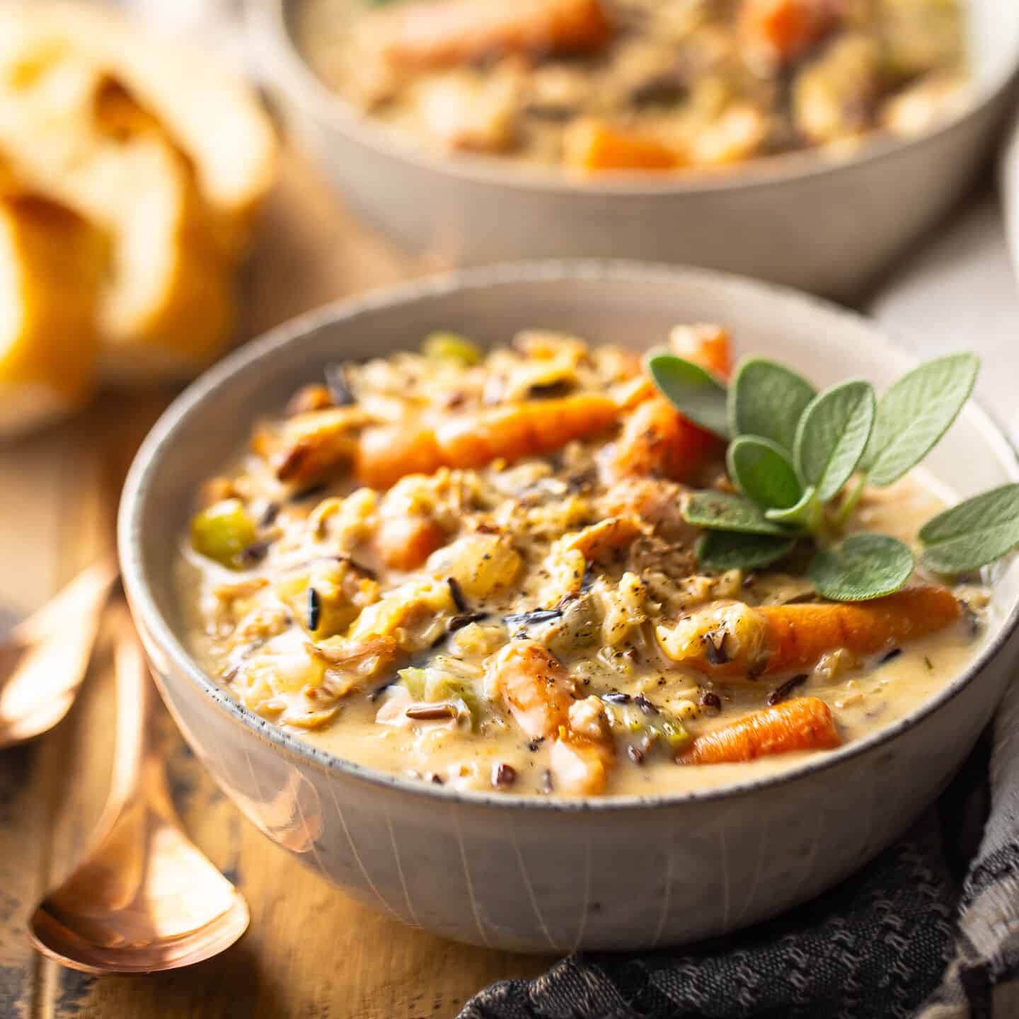 Creamy Chicken and Wild Rice Soup - Cooking Classy