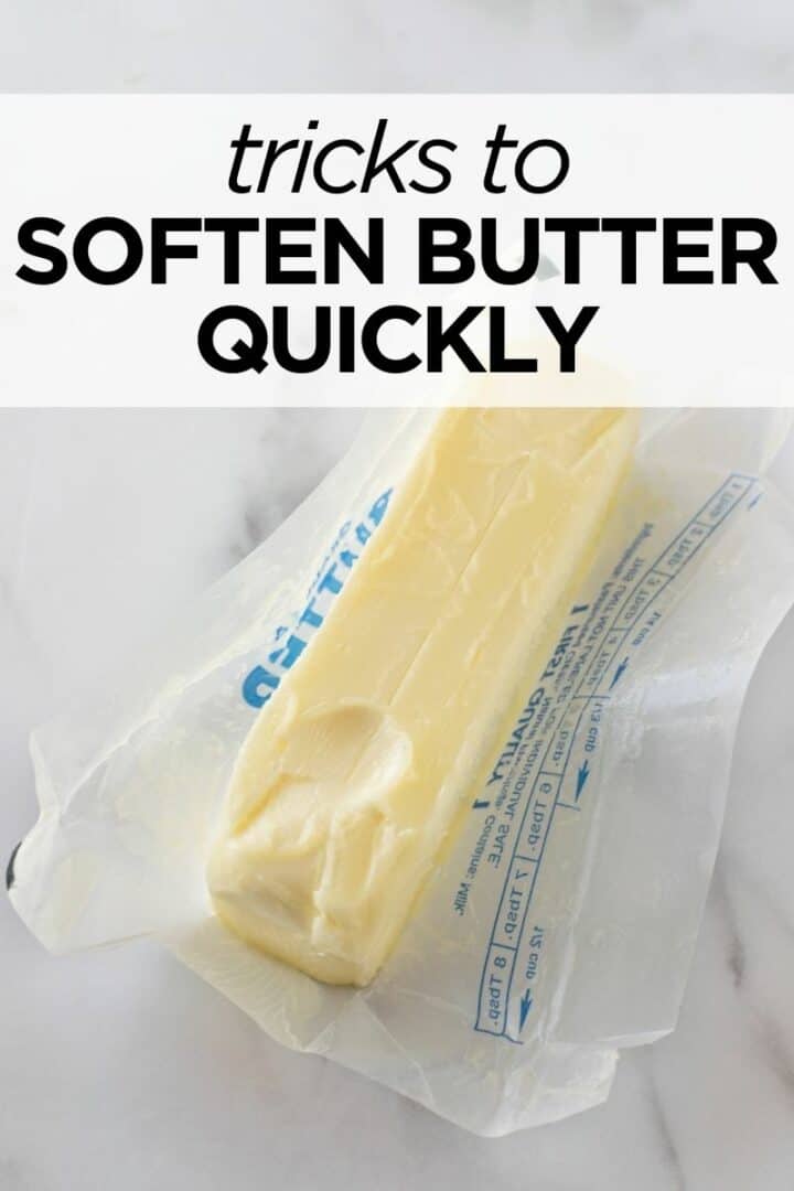 room temperature butter in wrapper with finger mark.