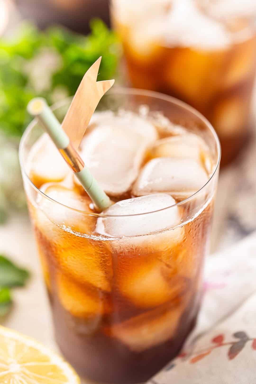 How to make iced tea with real tea and citrus, mint, or fruit.