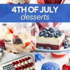 collage of 4th of july desserts with text overlay.