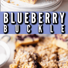 Image collage with a text banner that reads "Blueberry Buckle."