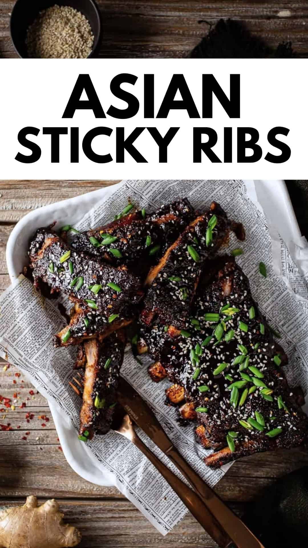 Baked Sticky Asian Ribs - Baking A Moment