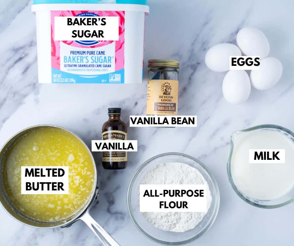 ingredients for magic custard cake