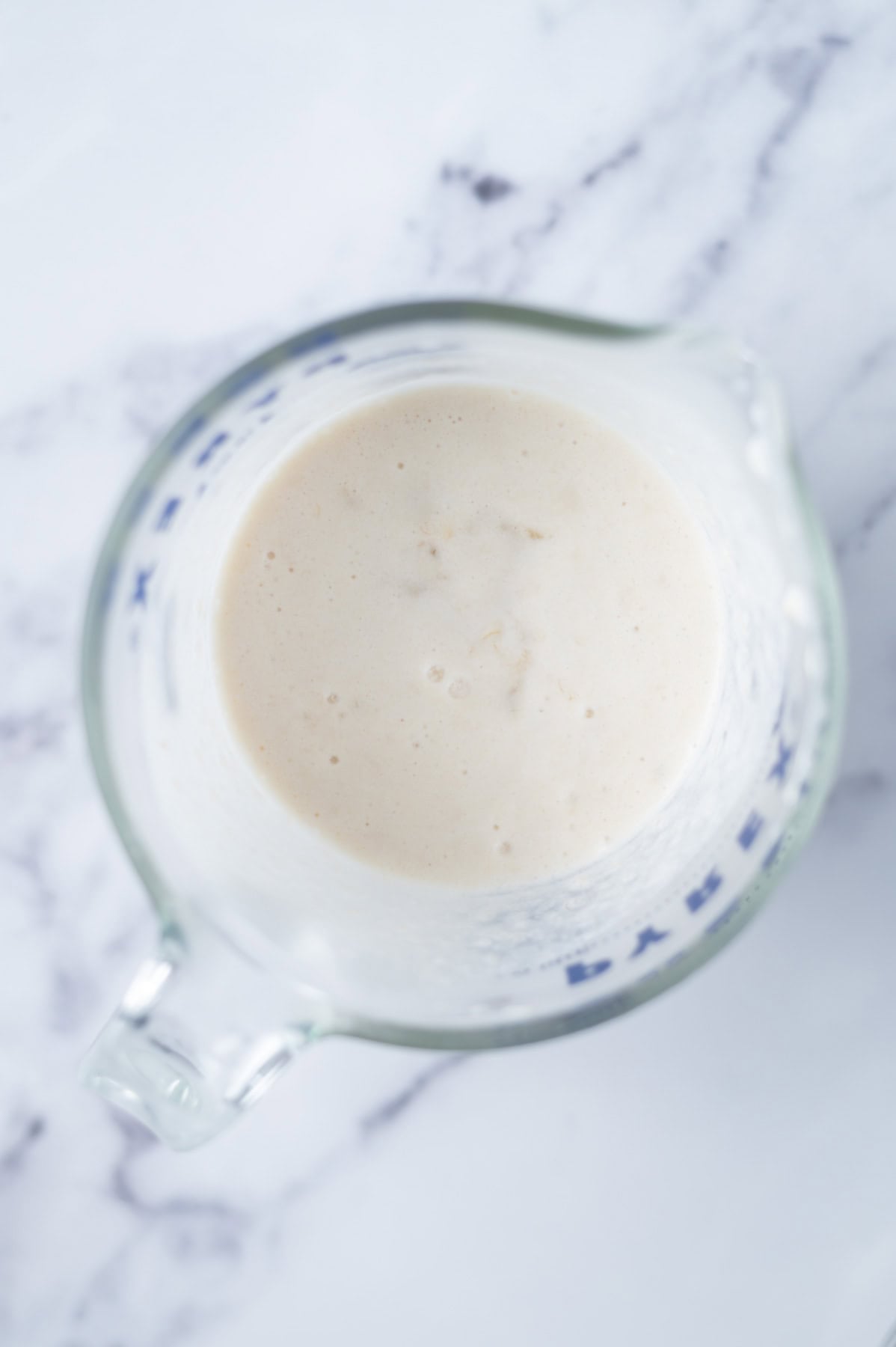 heavy cream, mashed bananas and vanilla in a spouted measuring cup