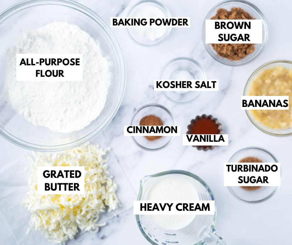 ingredients for banana scones