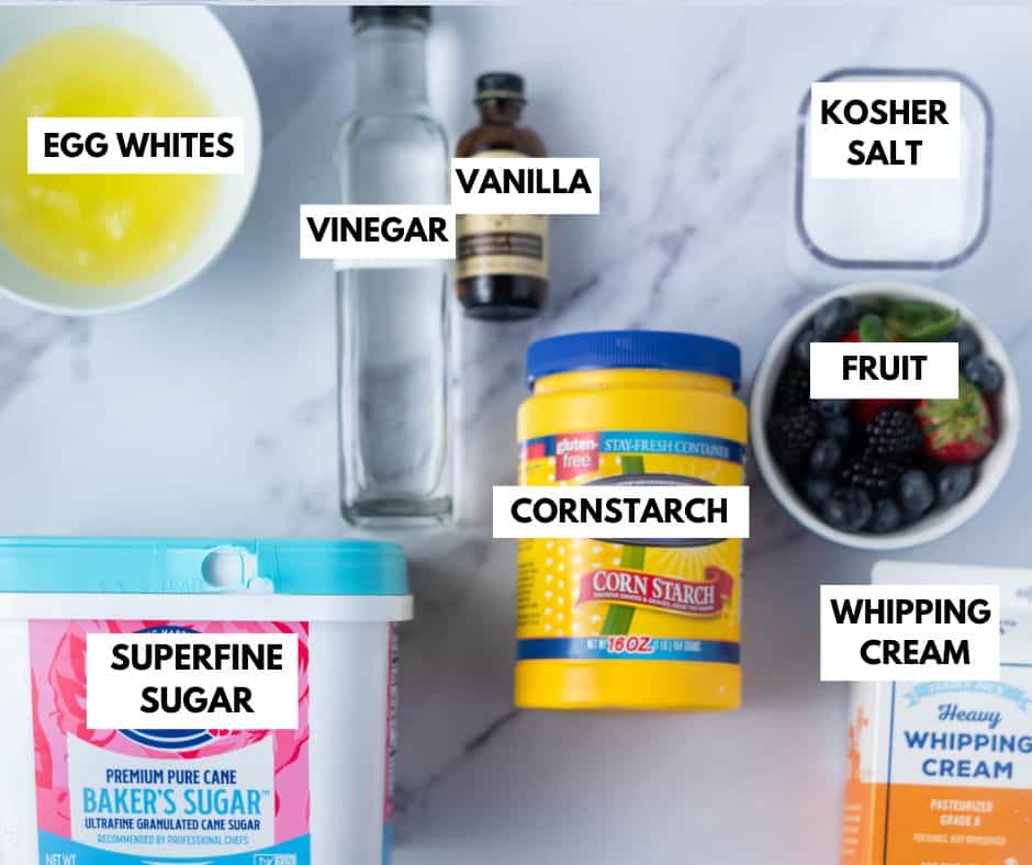 ingredients for pavlova