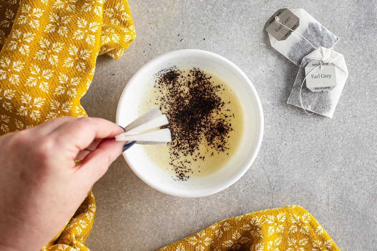 Infusing butter with earl grey tea.