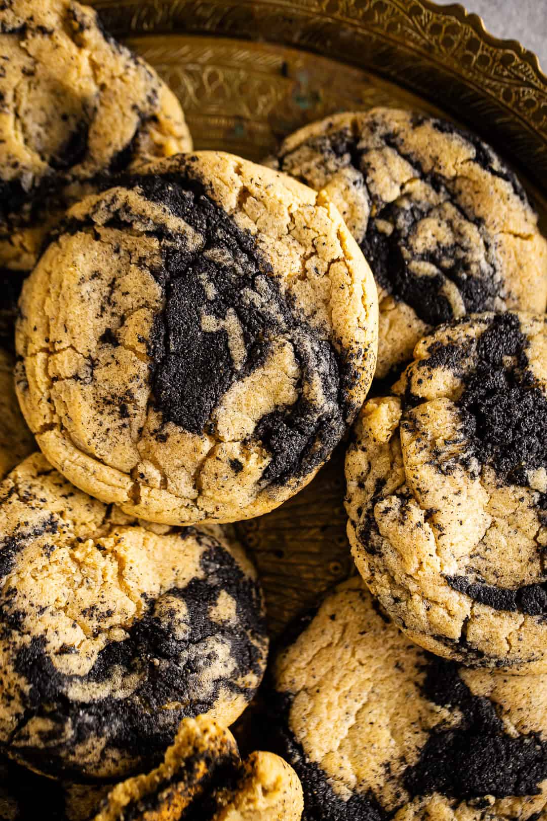 Earl Grey cookies close-up shot on a platter.