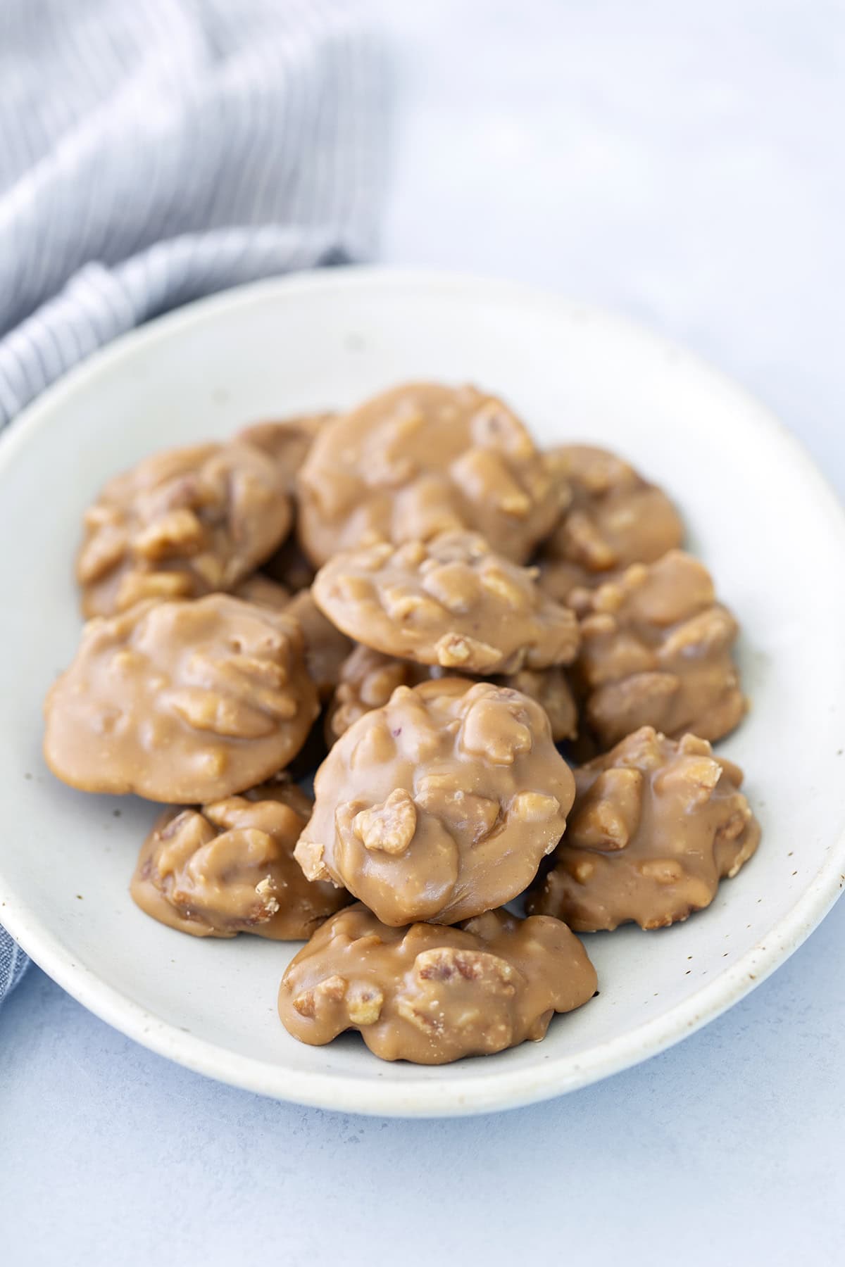 Pralines on a plate