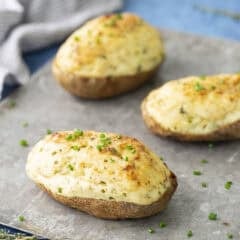 Twice-Baked Potatoes on a sheet pan