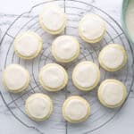 Cookies topped with vanilla icing