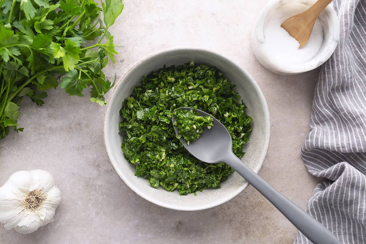Gremolata on a spoon