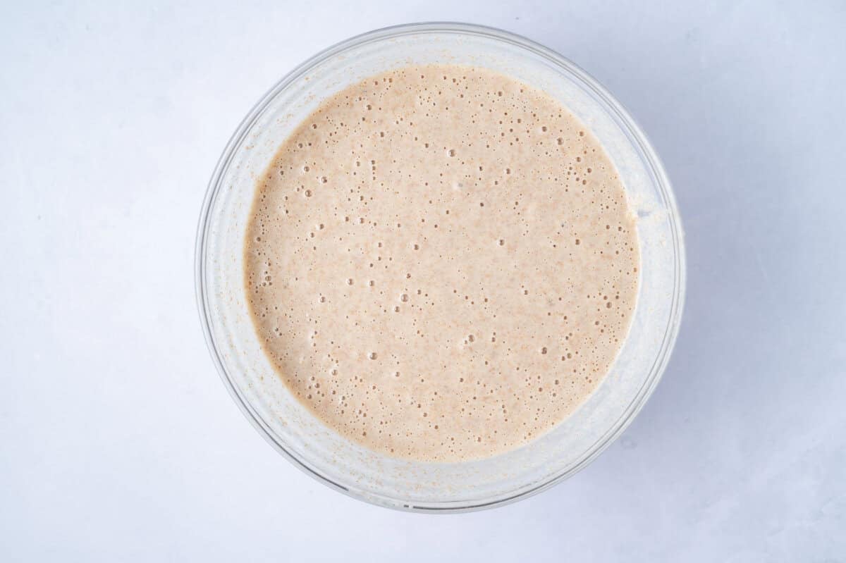 batter in a glass bowl