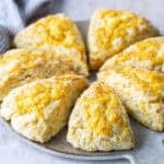 Cheese scones on a platter